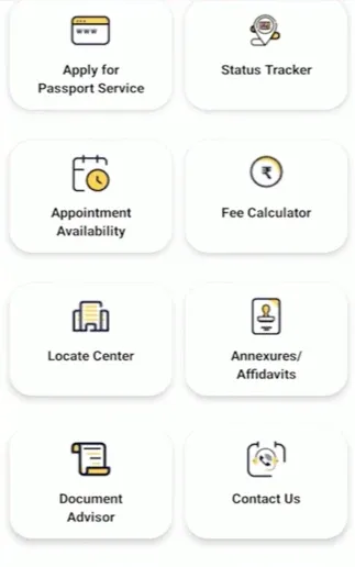 Passport Seva पोर्टल व mPassport Seva ऐप पर उपलब्ध मुख्य सेवाएं