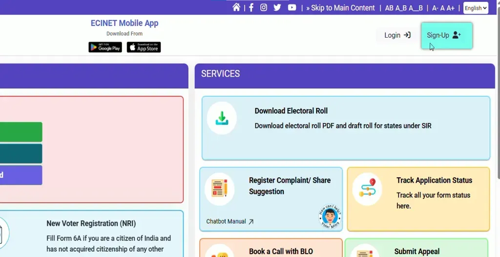 Election Commission Voters Portal Sign-Up और Login प्रक्रिया